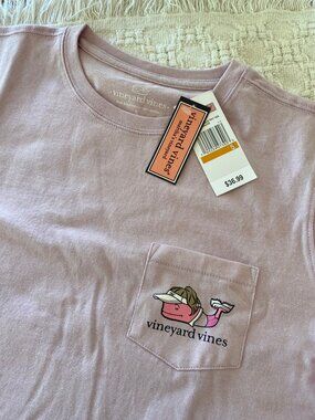 Vineyard Vines mauve / lavender golf theme t-shirt small NWT